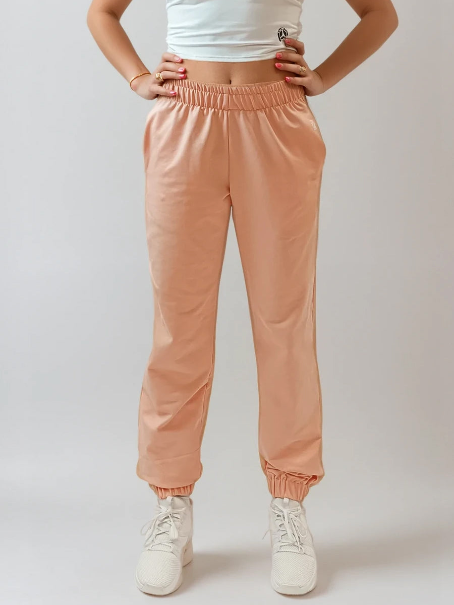 BAMBI 29 - RÓZSASZÍN EGYENES SZÁRÚ GUMIS ALJÚ PAMUT NADRÁG