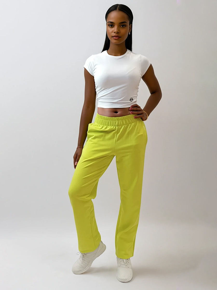 BARMY 51 - NEONZÖLD EGYENES SZÁRÚ PAMUT NADRÁG