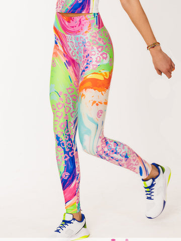 COLOR-00 mintás, extra magas derekú sport leggings