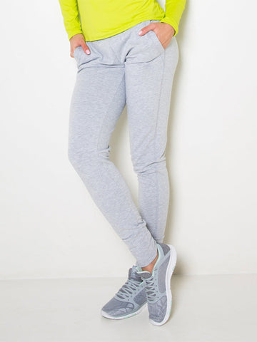 HAVENLY-05-SZÜRKE MELANGE PASSZÉS SZÁRÚ PAMUT NADRÁG