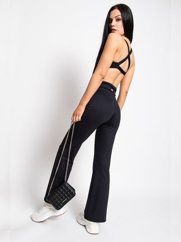 HEDEN-01 black women's trapeze pants