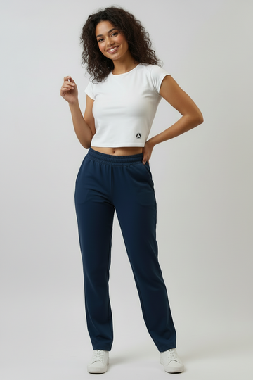 BARMY 45 - DARK BLUE STRAIGHT COTTON PANTS