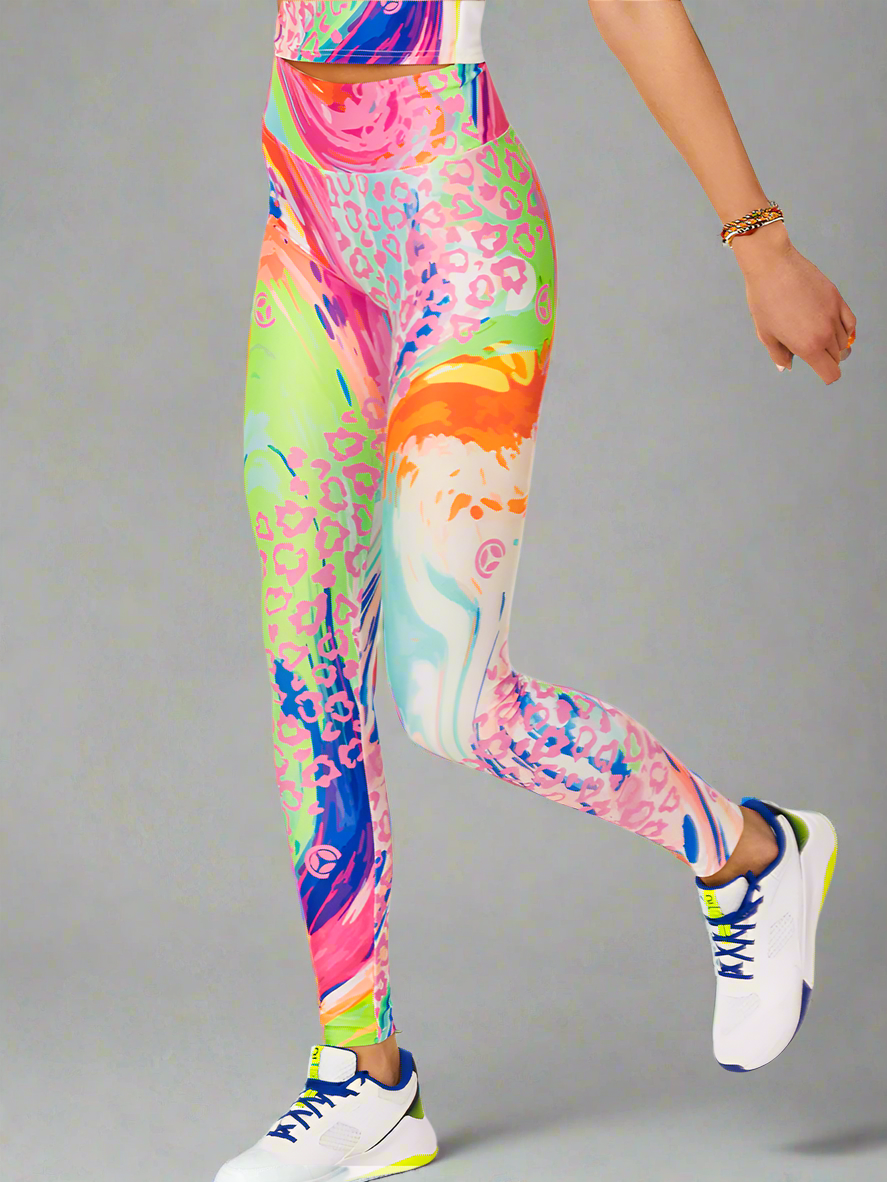 COLOR-00 mintás, extra magas derekú sport leggings