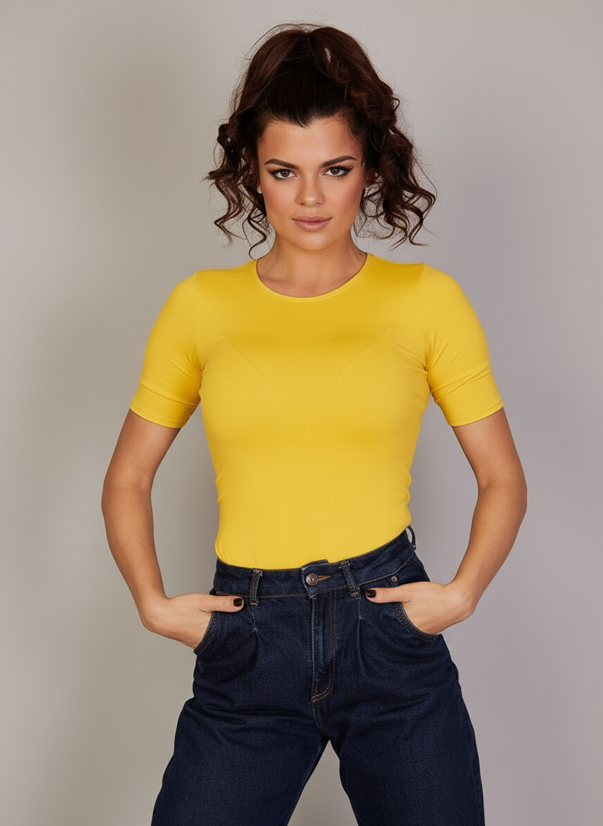 HALSTON-15 oranžové dámske tričko s krátkym rukávom