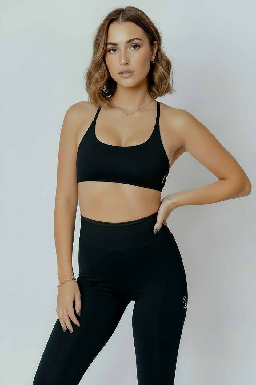 SIMONE-01 fekete, női sport top
