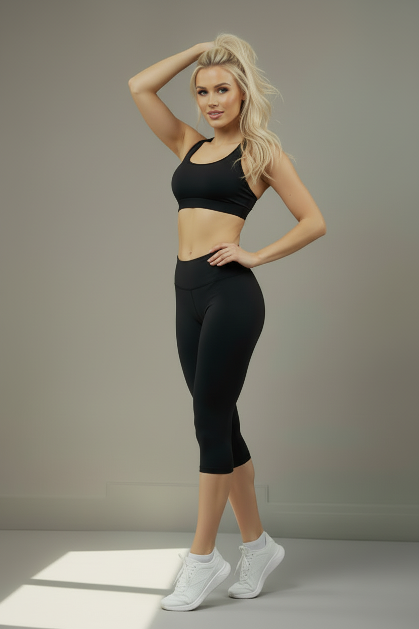 DARBI-01 Fekete magas derekú capri