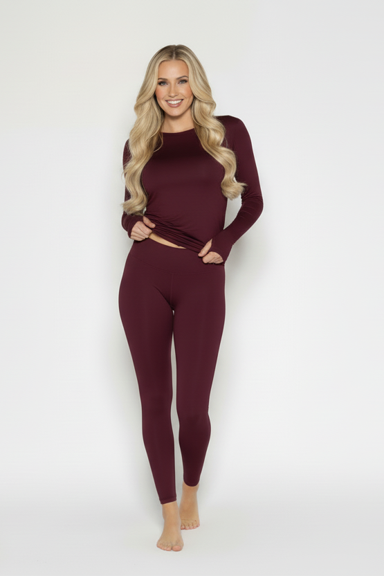 HORIZON-19-bordó magas derekú női leggings