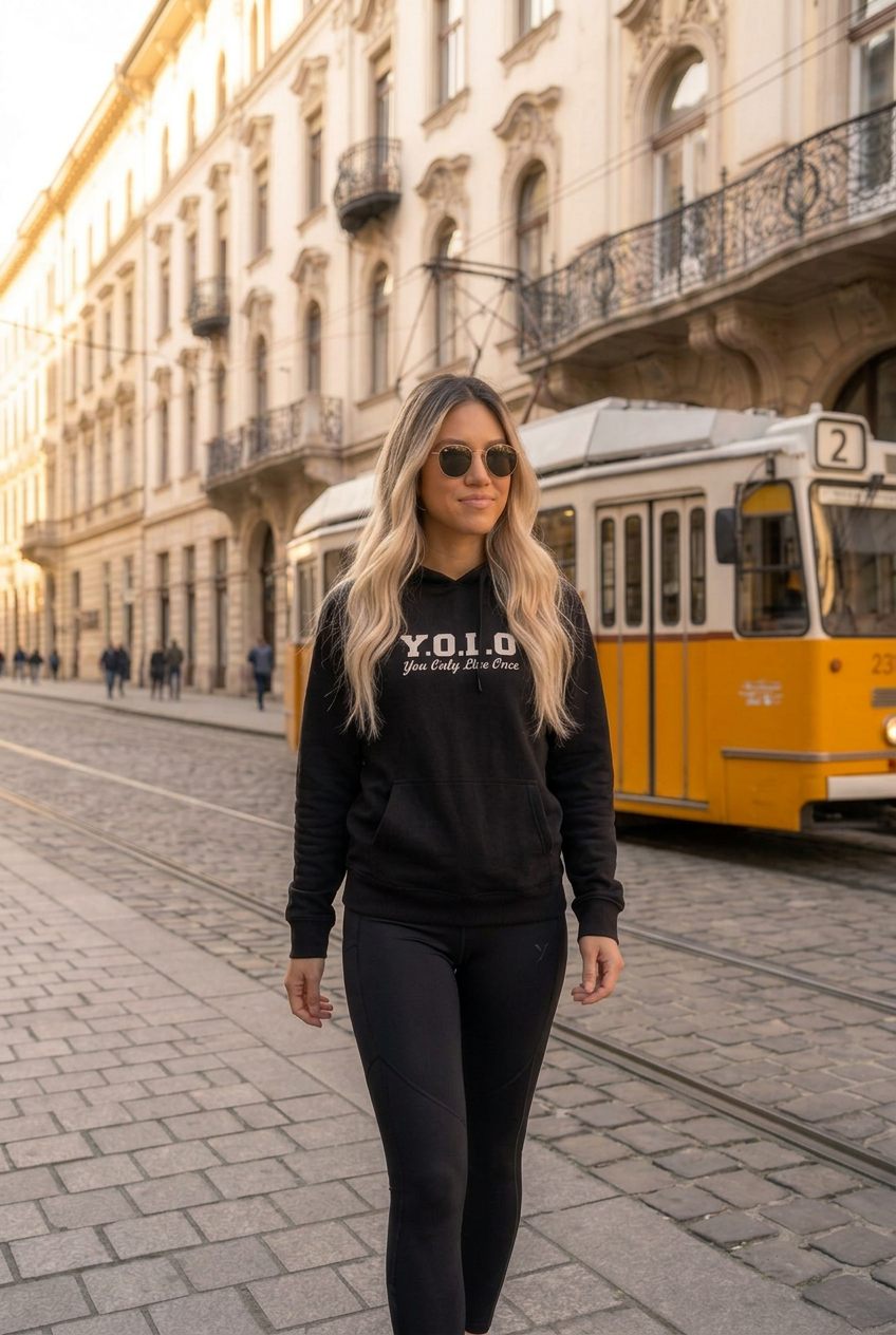 ZYGI yolo-01-Fekete pamut kapucnis pulóver