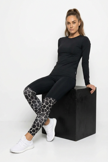 KYM-01/01 fekete fehér magas derekú zsiráf leggings
