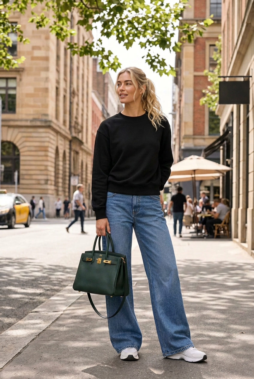 KORGO-01-FEKETE színű bő pamut pulóver