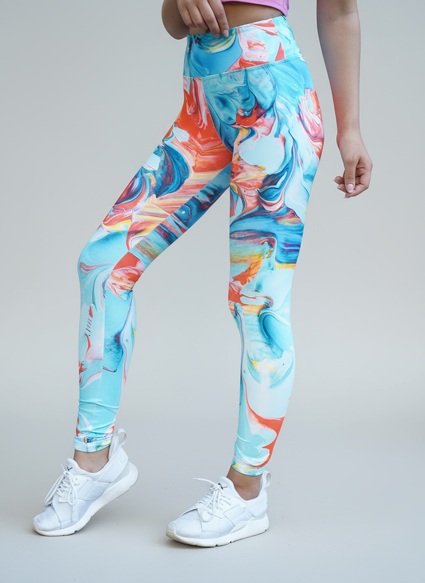 MAYBELL-52 türkiz mintás leggings