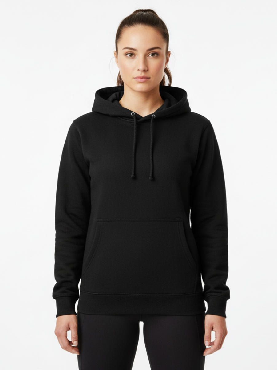 ZYGI-01-Fekete bő pamut kapucnis pulóver