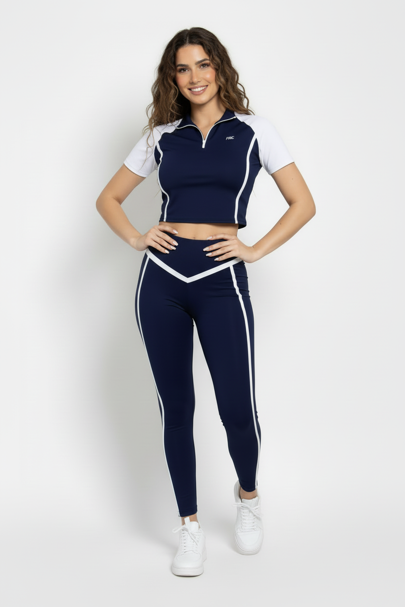 ARAGON-45/00 navy blue zipped shirt