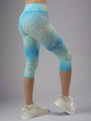 MINERAL- 43 kék színátmenetes - Női térdig érő nadrág