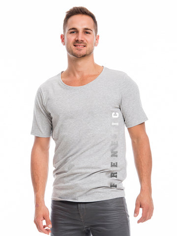 BAXTER-05/04-šedé tričko z melanžovej bavlny