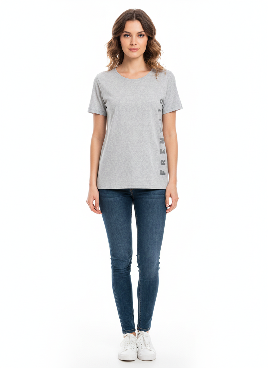 BAXTER-05/04-melír szürke pamut poló