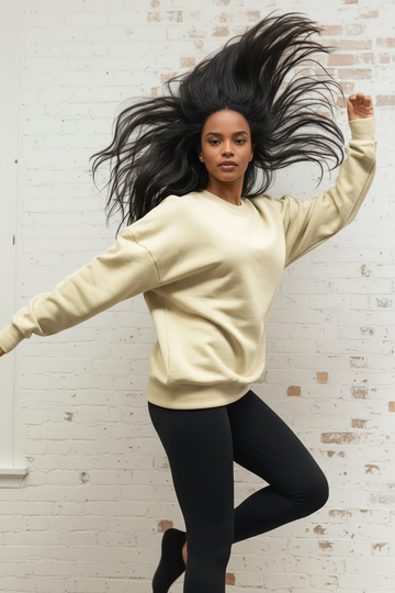 Bézs színű bő pamut pulóver