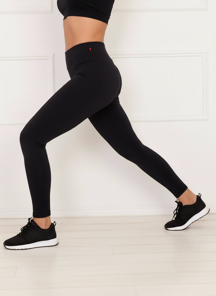 ROLA-01 FEKETE magas derekú puha kívül bolyhos leggings