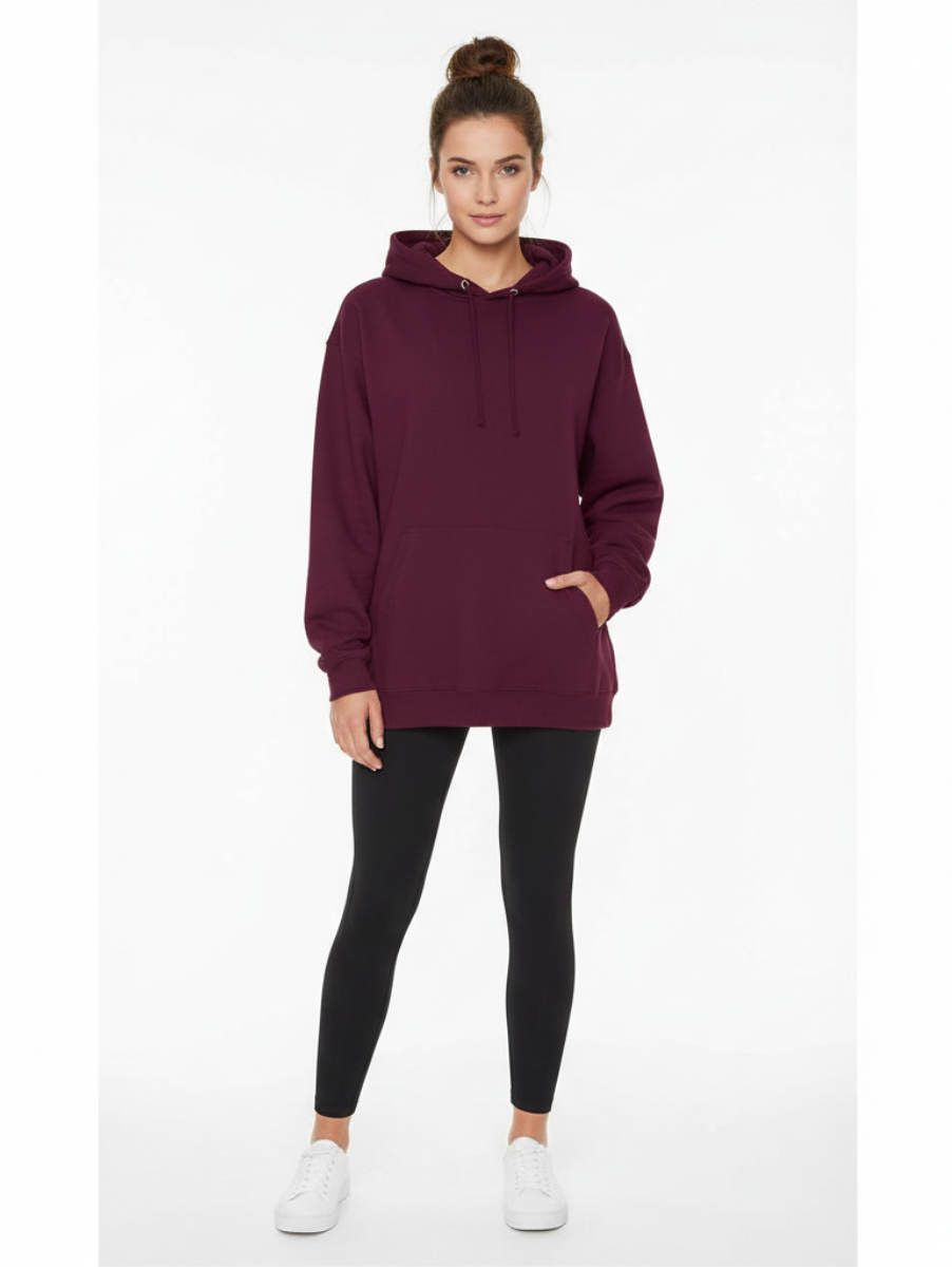 BORI-19-BORDÓ pamut kapucnis pulóver