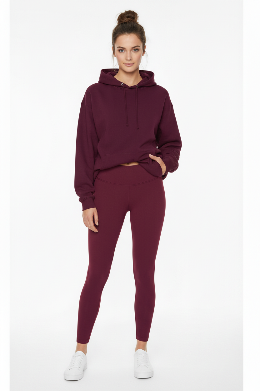 BORI-19-BORDÓ pamut kapucnis pulóver