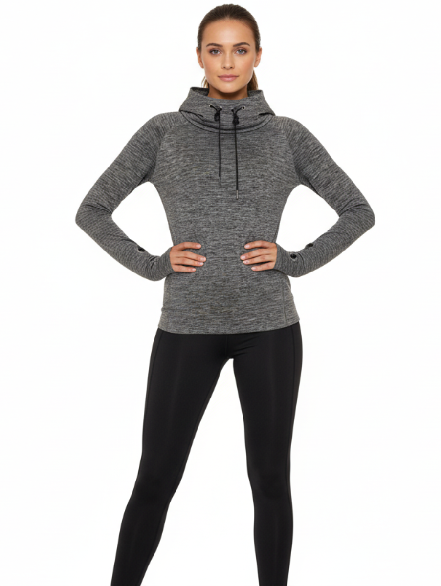 HERMIONE1-60/19 Powder pink, sand brown and white zip-up sweater