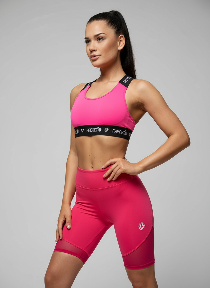 GAVINO-28 ružový, dámsky športový top s vyberateľnou penovou vložkou