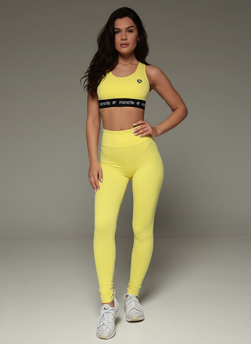 RAINY - žlté fitness legíny s vysokým pásom