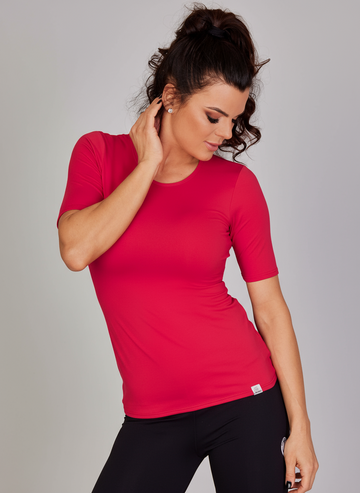 Dámske tričko HALSTON-22 tmavoružovej farby