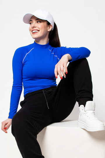 HAMPTON-43 kráľovsky modrý top s raglánovými rukávmi