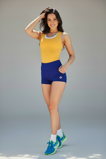 HALLY-44 tmavomodré šortky s vysokým pásom