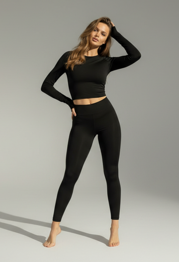 HORIZON-01-fekete magas derekú női fitness nadrág