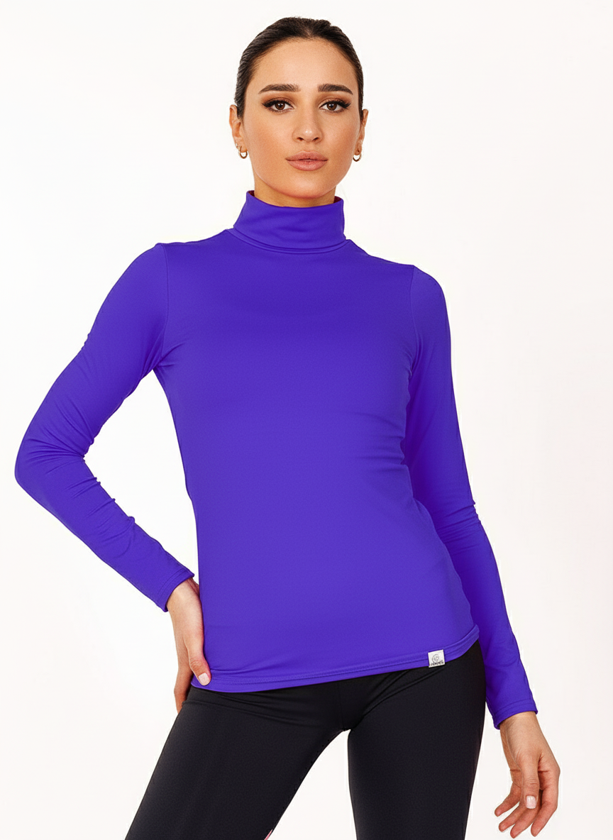 HEATER-47 fialový rolák s dlhým rukávom