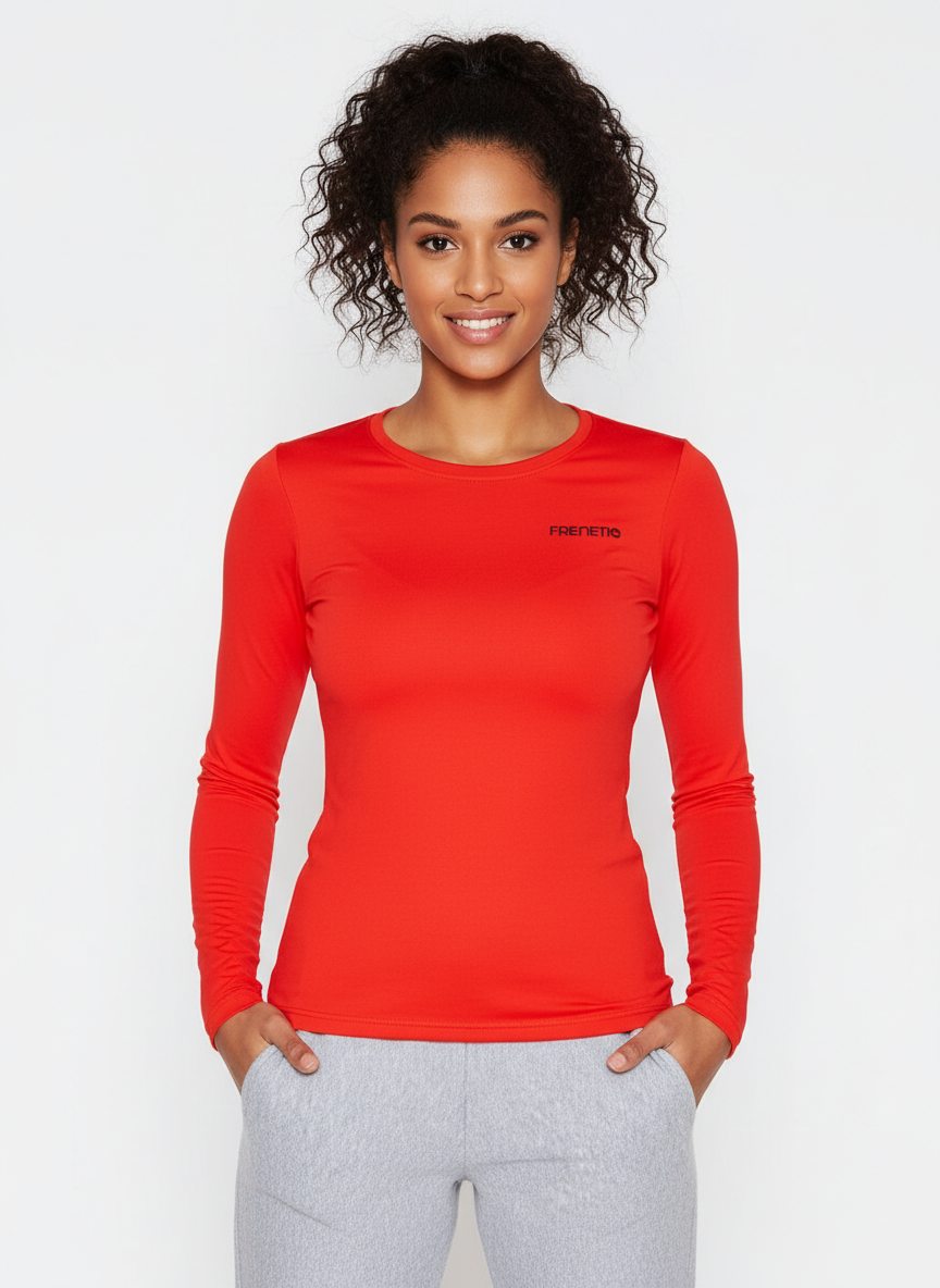 Hip-23 červený dámsky top/spodná bielizeň s dlhým rukávom