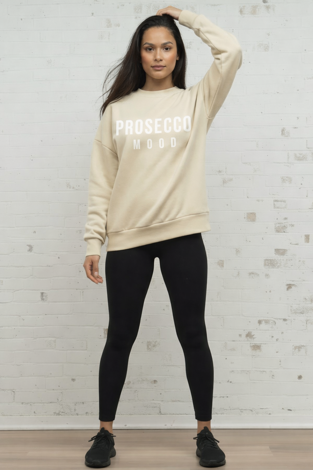 HUGO PROSECCO-60-Bézs színű bő pamut pulóver