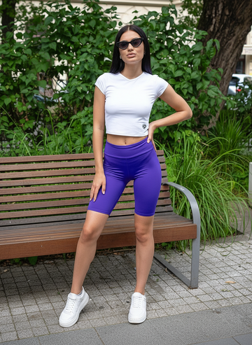 HUXLY-47 dark violet women's fitness shorts