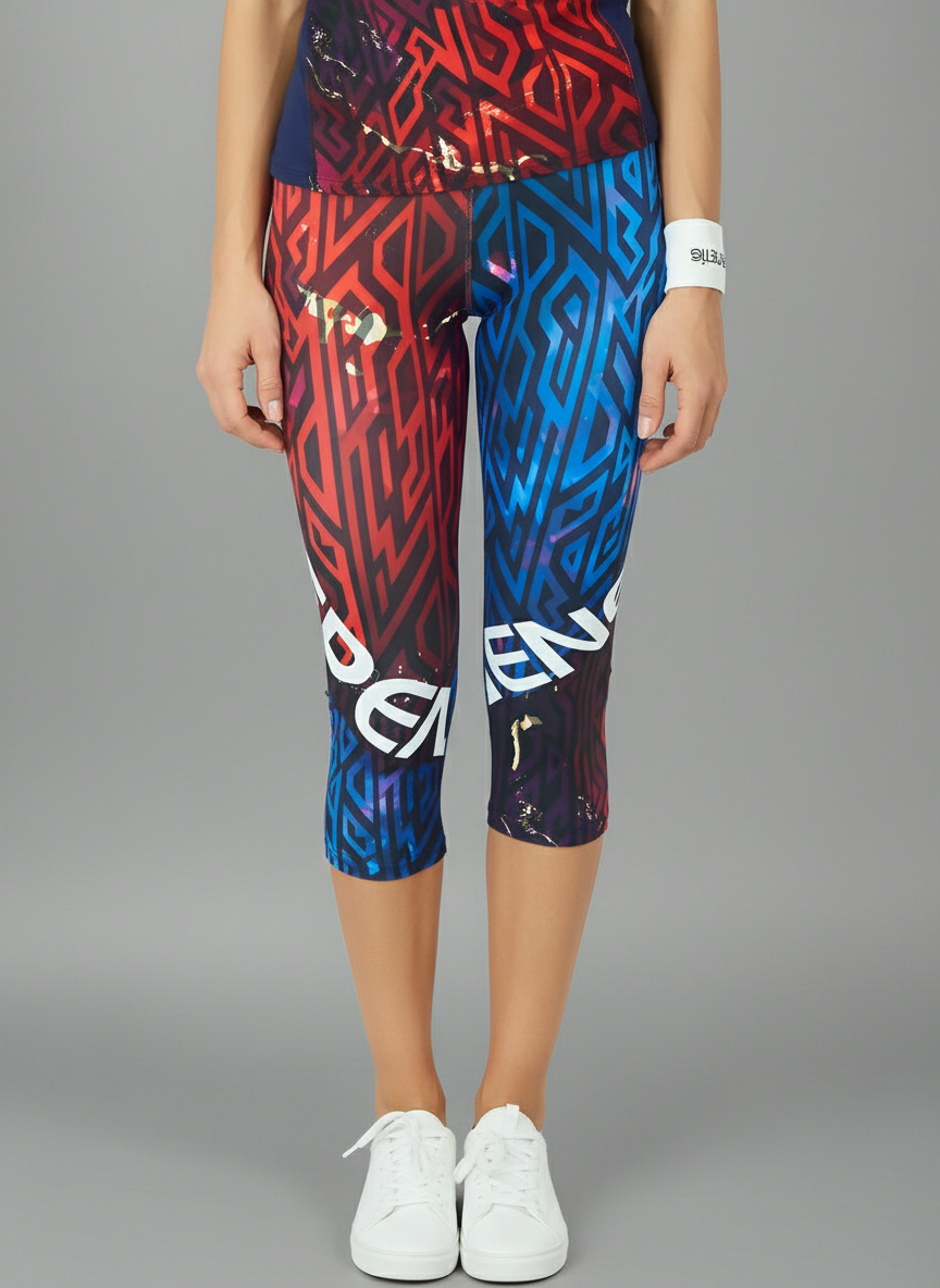 ORI-23 vzorované nohavice po kolená s vysokým pásom