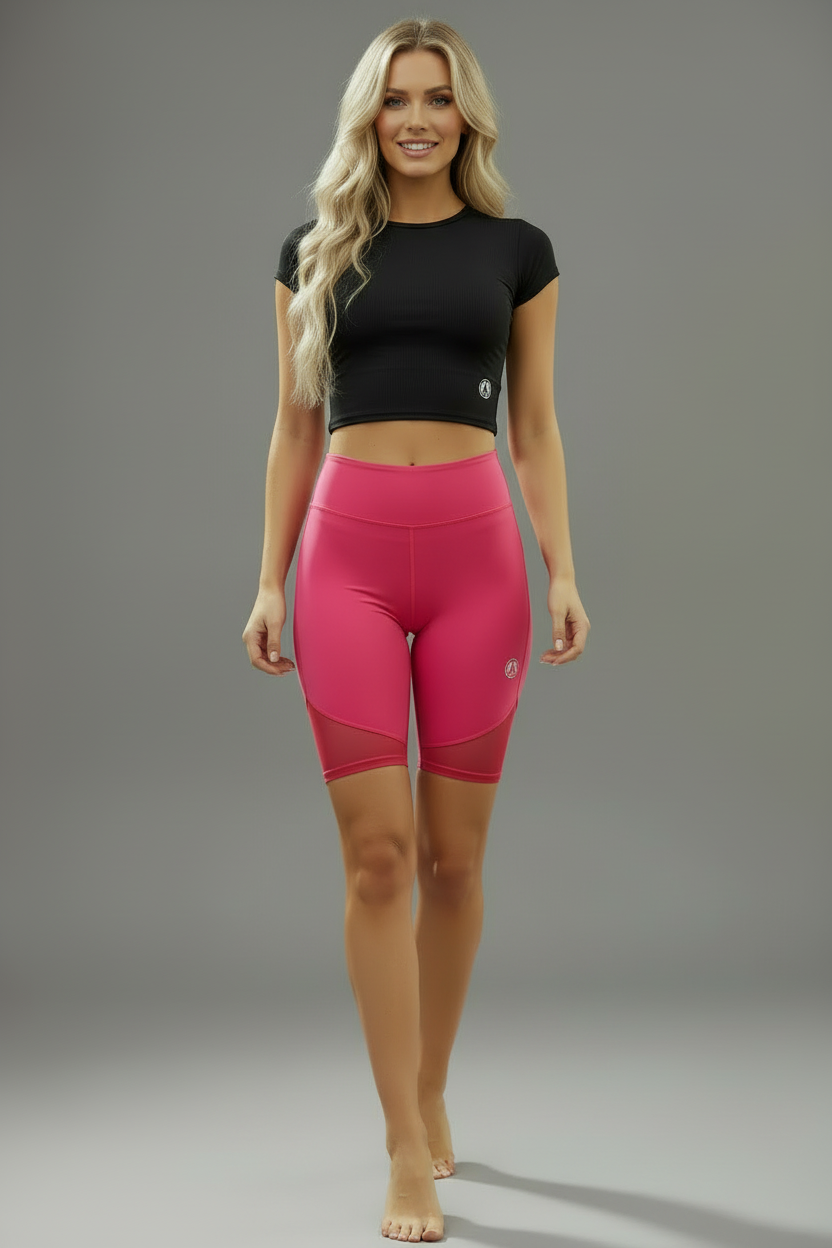 OZZY-27 dark pink high waisted shorts