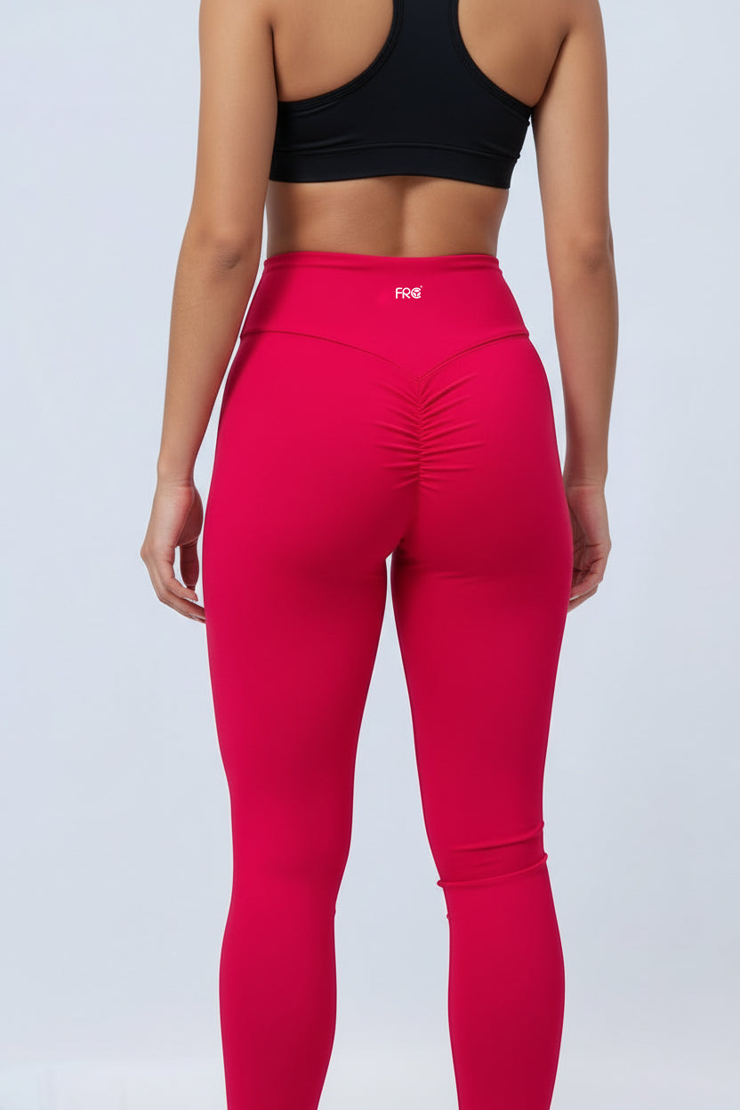 SIENNA-22 sötétrózsaszín húzott fenekű leggings