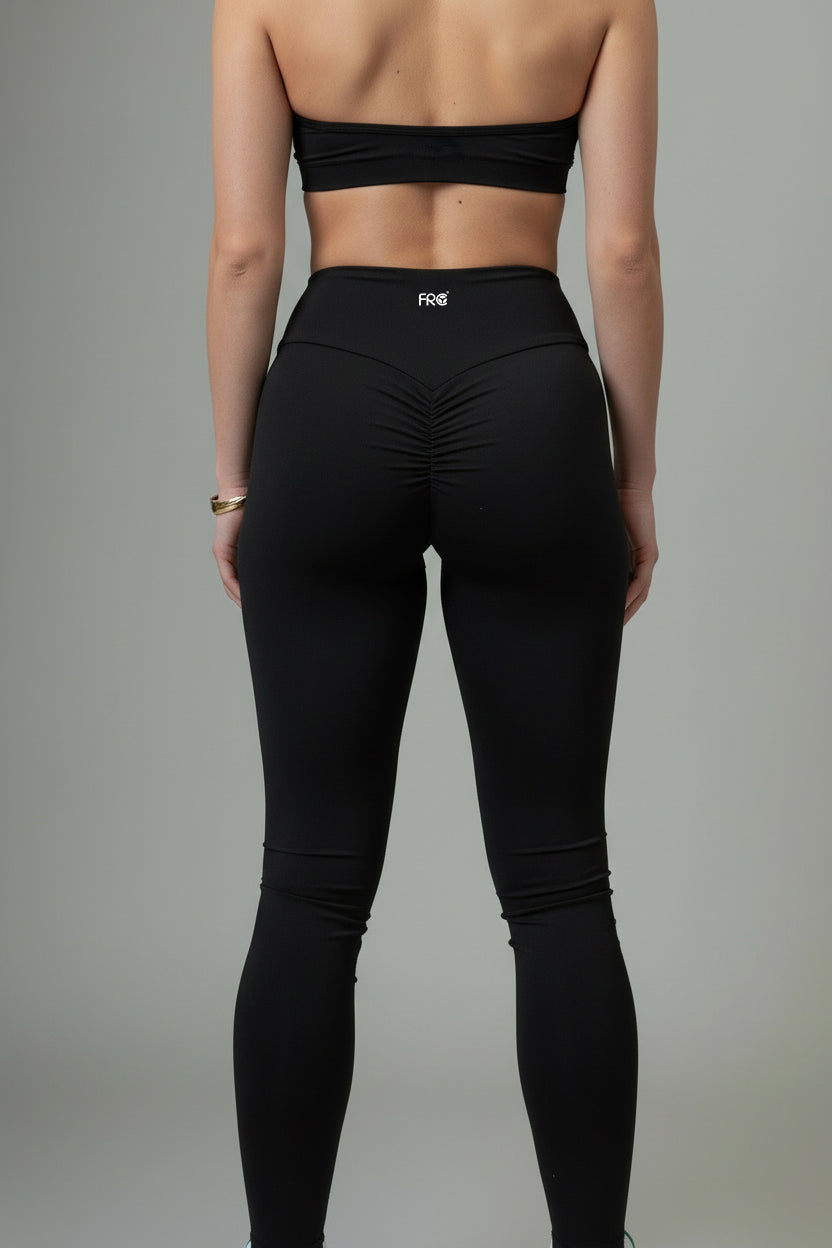 SIENNA-01 čierne, pokrčené spodné športové legíny