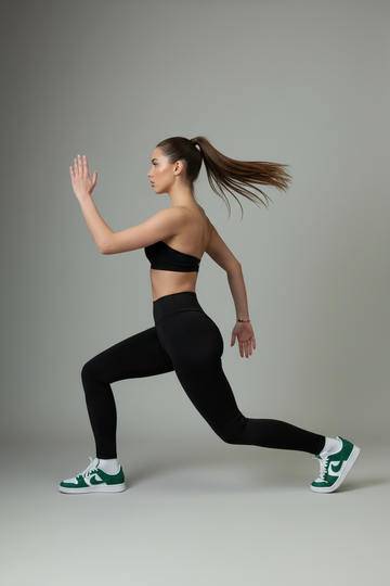 SIENNA-01 fekete, ráncolt fenekű sport leggings