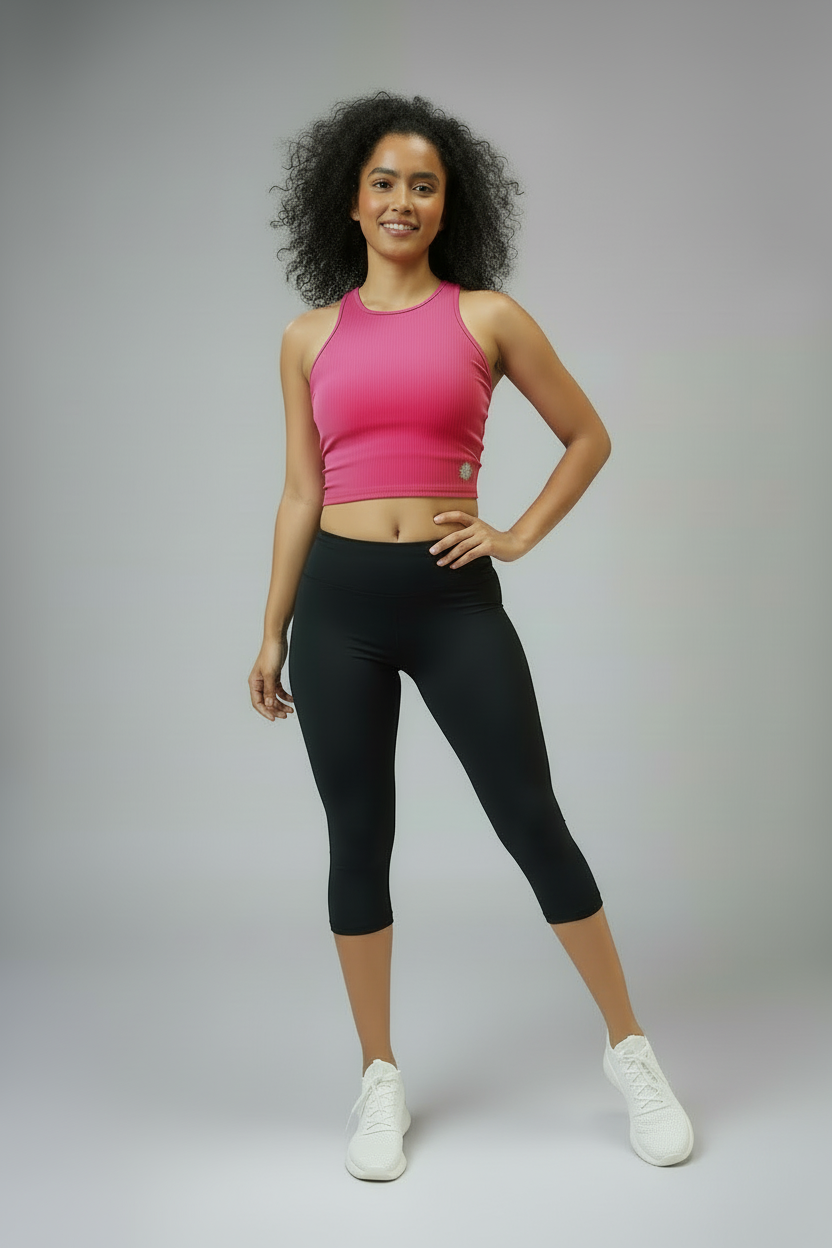 HANGA – 01-Fekete-Női sportos háromnegyedes nadrág