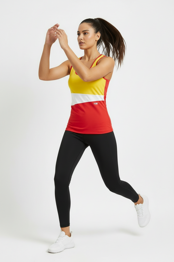 COLOR-15-Női sportfelső – színblokkolt, ujjatlan